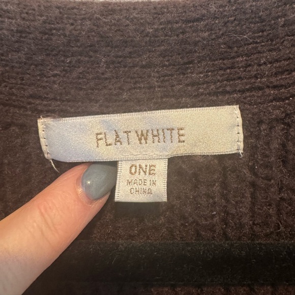 Flat White by Anthropologie Brown Cardigan Sweater One Size - Picture 2 of 12